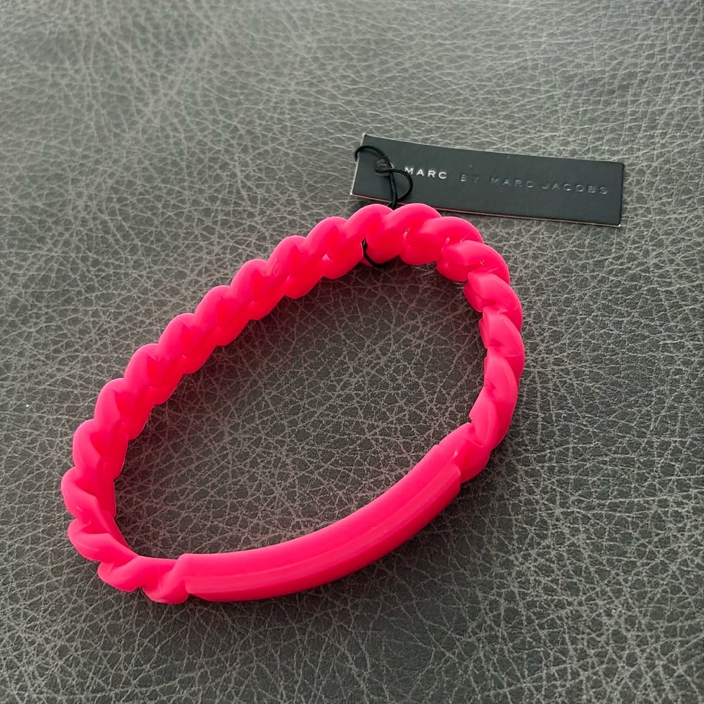 Marc by Marc Jacobs Vibrant Pink Silicone Bracelet NWT